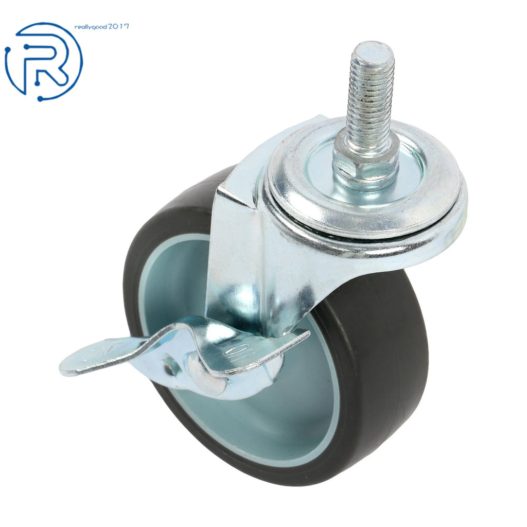 Set of 8 Heavy Duty 3 Inch Swivel Caster Wheels with Side Brake 3/8"-16×1"