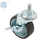 Set of 8 Heavy Duty 3 Inch Swivel Caster Wheels with Side Brake 3/8"-16×1"