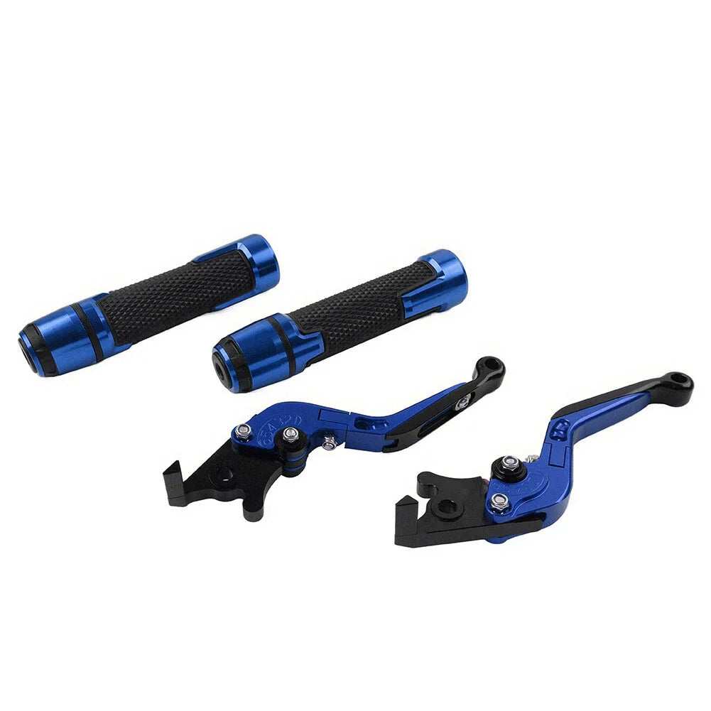 Blue Brake Clutch Lever Handlebar Grip Set for Yamaha FJR XJR 1300 (2001-2023)