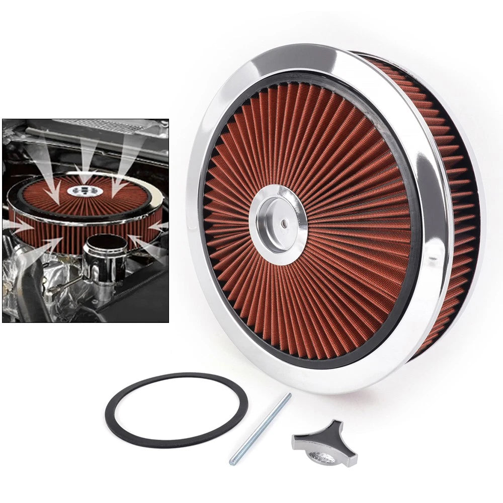 High Flow Washable Air Cleaner Kit for SBC BBC (14" x 3")