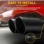 Dual Exhaust Pipe Muffler Tail Tip for Car (Replace Kit, Black)