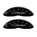 Caliper Covers Set of 4 Gloss Black Cursive for 2006-2018 Dodge Charger by MGP