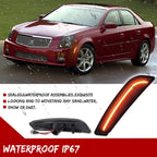 2X Smoke Lens Amber LED Front Sidemarker Lights for Cadillac CTS (2003–2007)