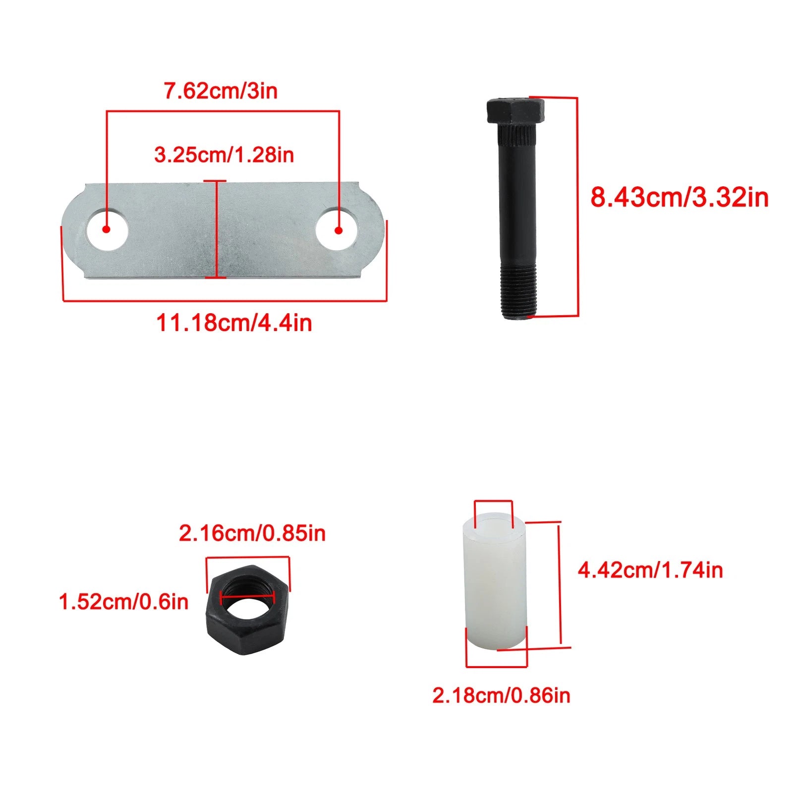 Greaseable Leaf Spring Shackle Bolt for Trailer Axle (Single)