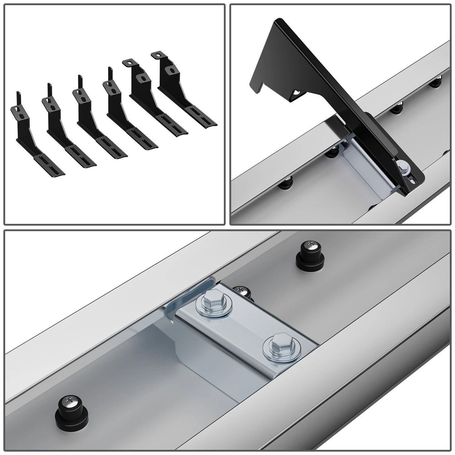 Set of 2 Rectangular Steel Running Boards for Tacoma Access Cab (2005–2023)
