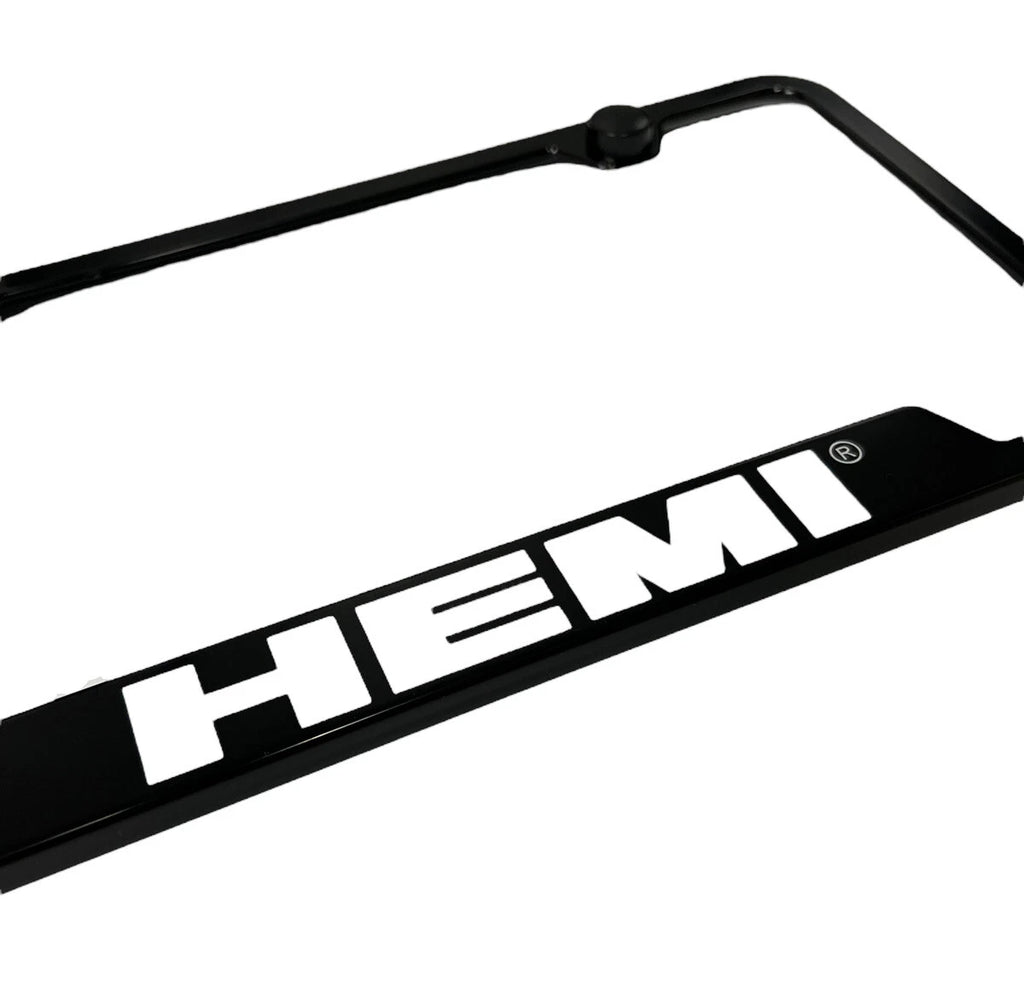 OEM License Plate Frame Notched Black for Dodge Hemi (2006–2024)