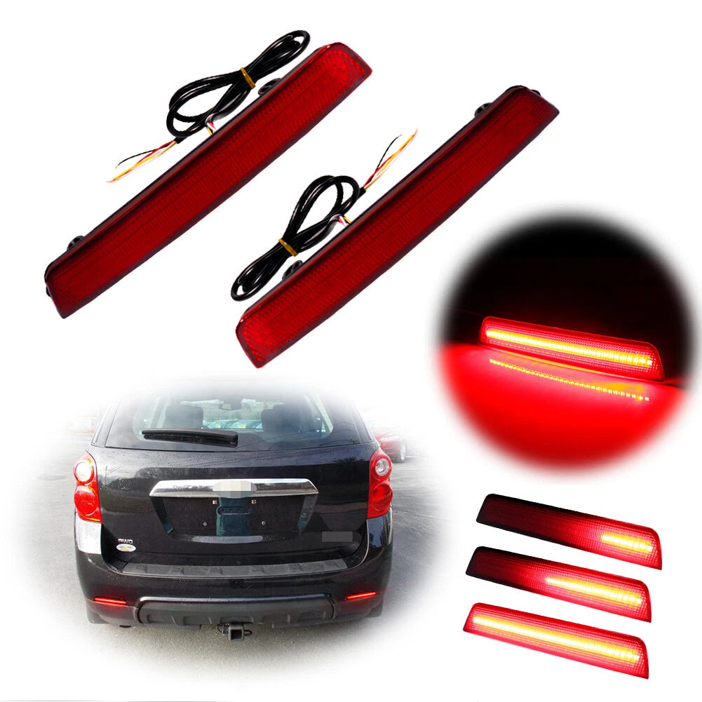 Set of 2 Red Lens Bumper Reflector Signal Lights for Chevrolet Equinox