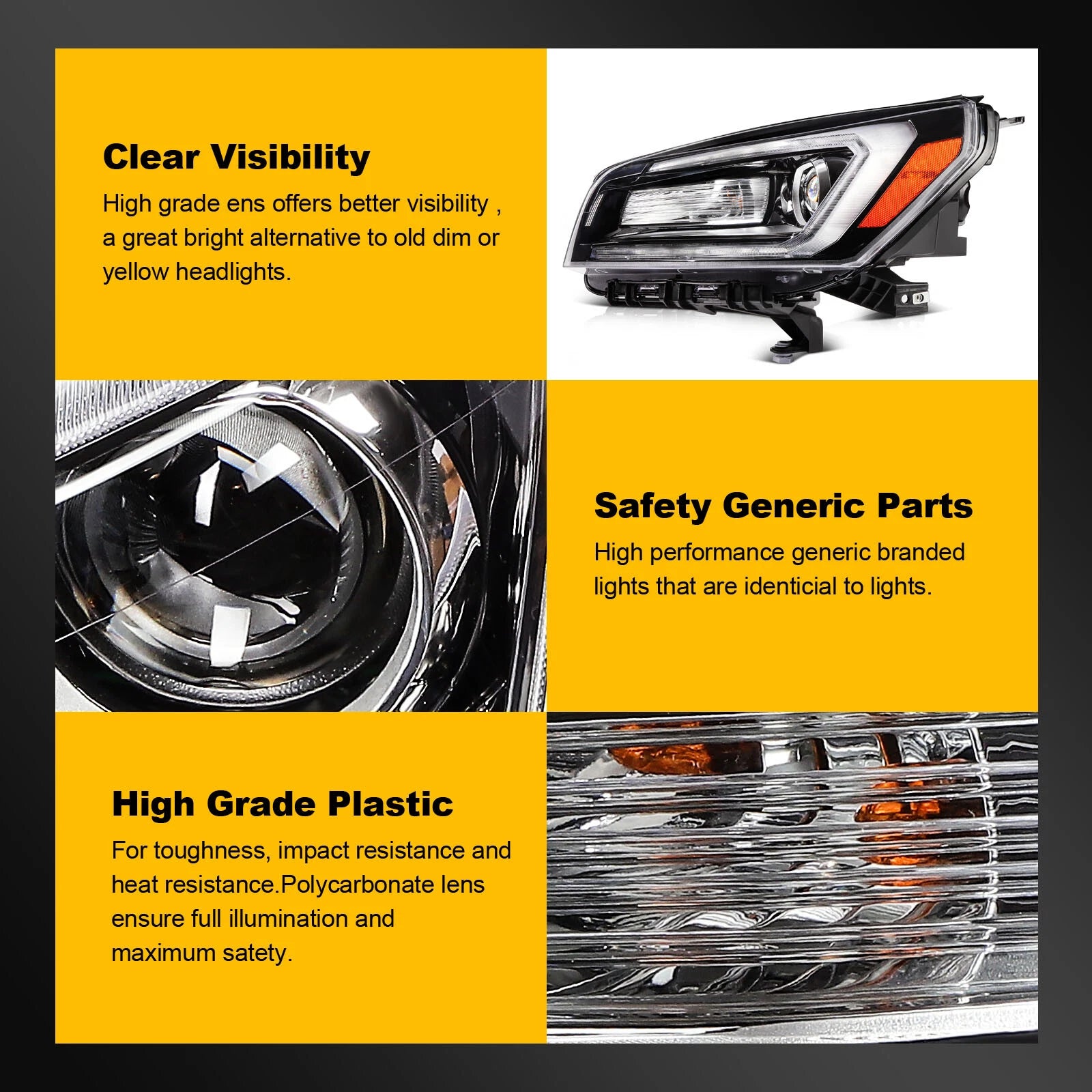 Left Driver Side LED Headlight Assembly for GMC Acadia (2013–2016)