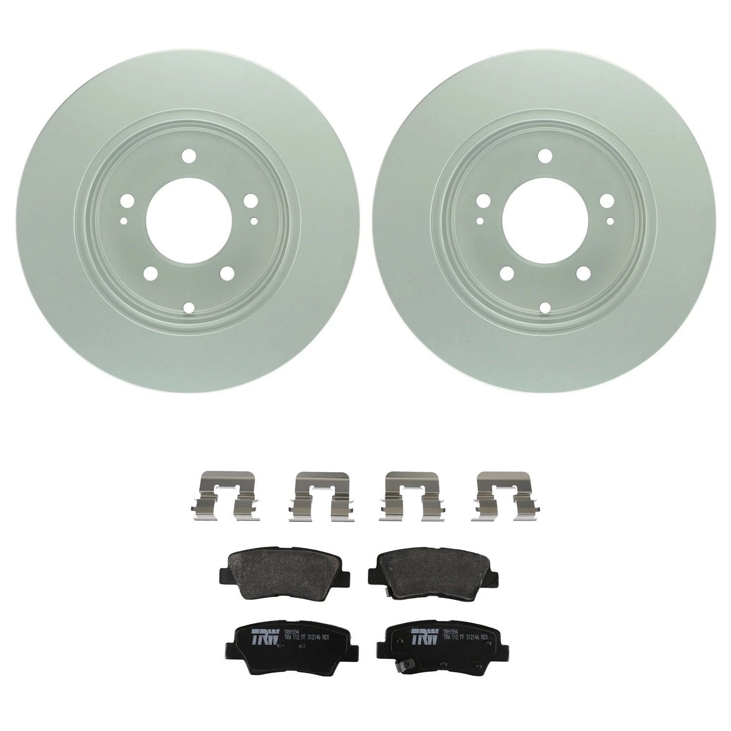 Bosch QuietCast Rear Rotor & TRW Pro Organic Disc Brake Pad Kit for Sonata (2015–2020)