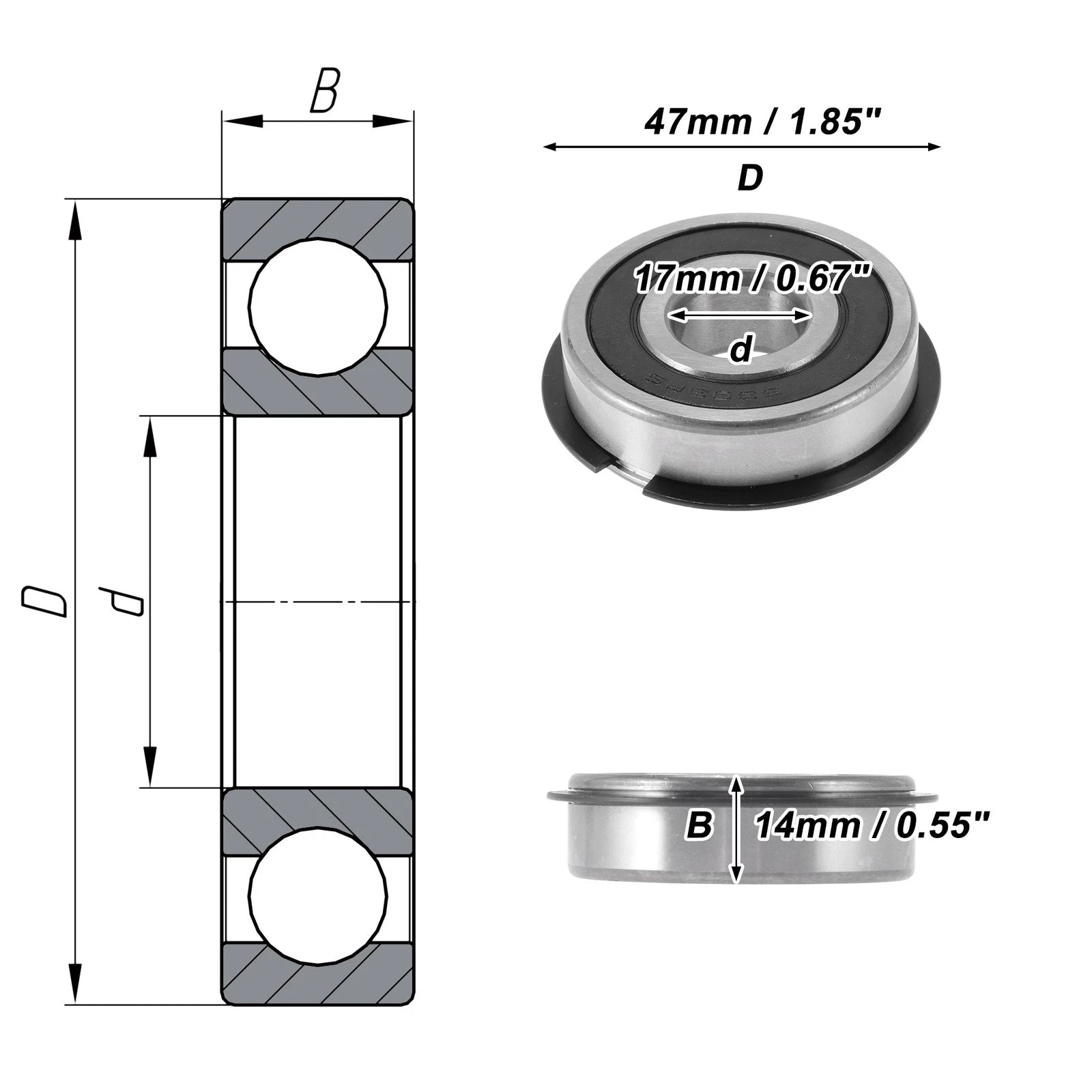 6303NR2RS Deep Groove Ball Bearings for Various Models (17x47x14mm)