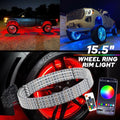 Set of 4 Double Row Wheel LED Ring Lights for Universal Fit
