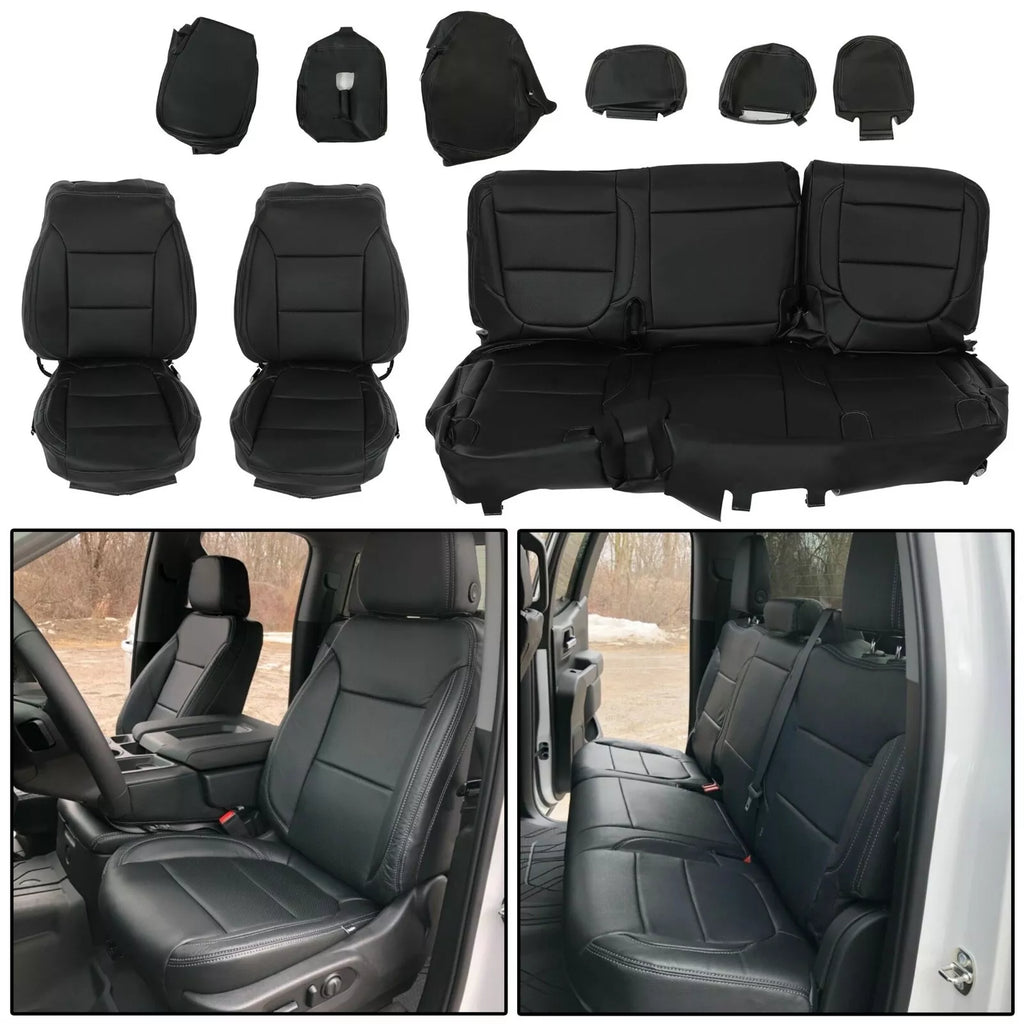 Set of 2 Seat Covers for Chevy Silverado 1500 2500 3500 (2019–2021) Black