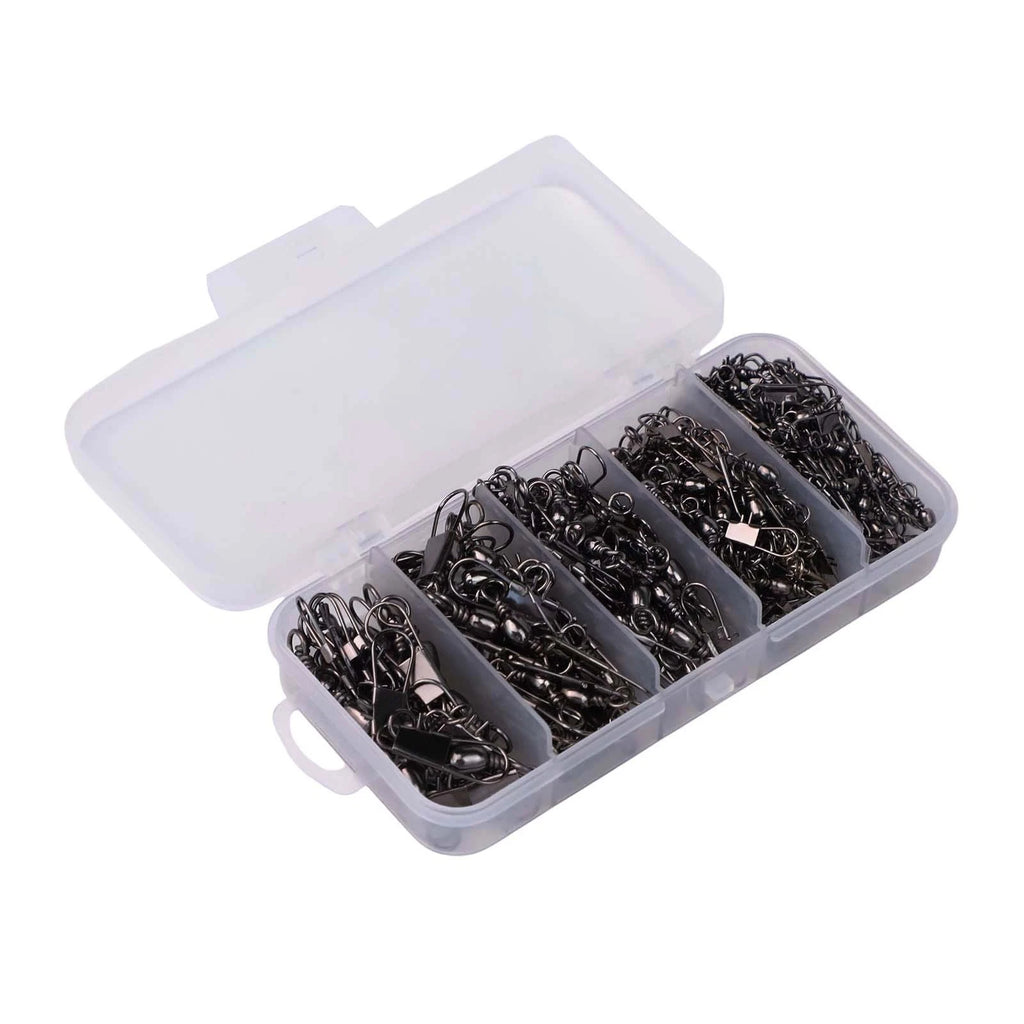 200pcs Fishing Swivels Hook Connectors for Rivers Lakes Marine Use