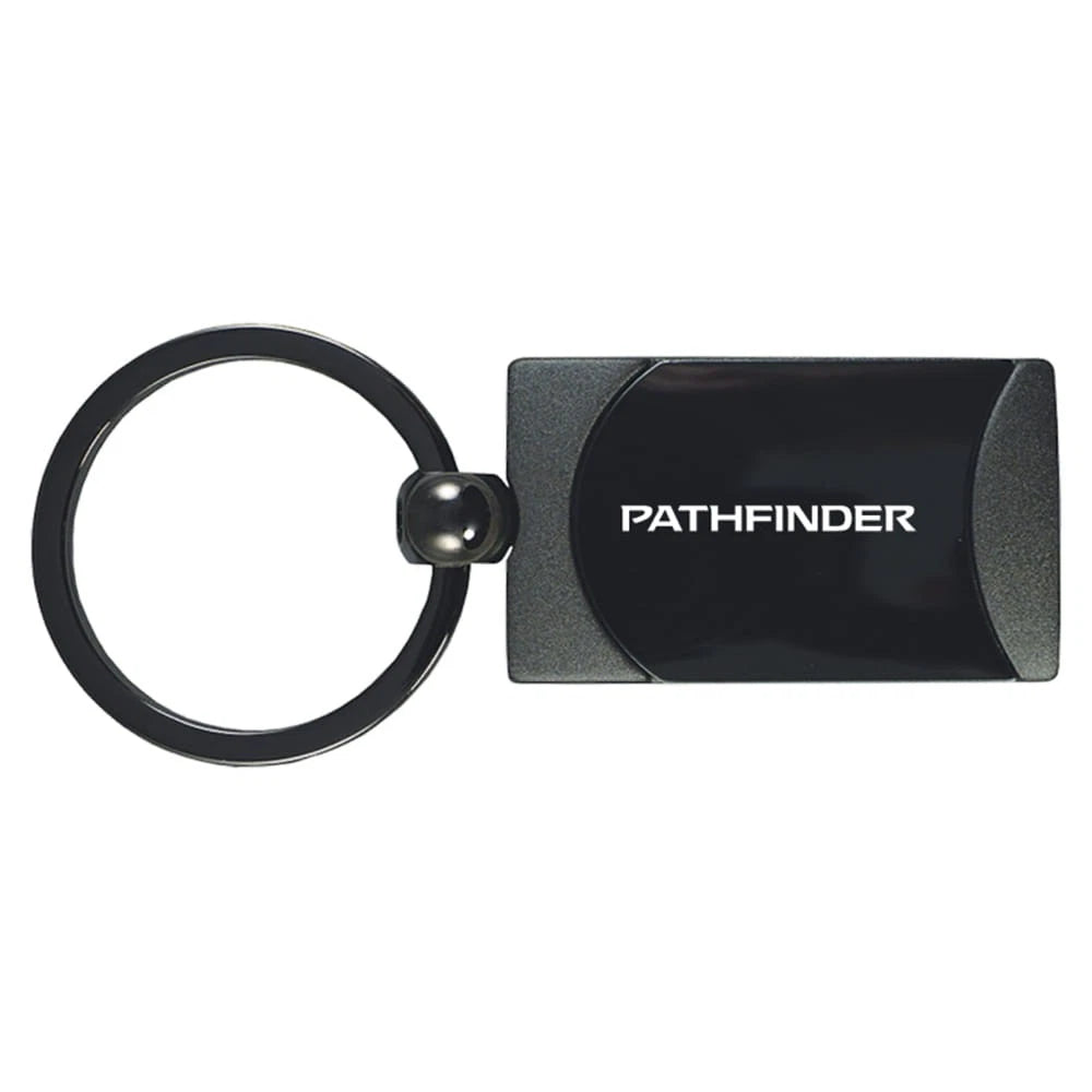 Gun Metal Two-Tone Rectangular Keychain for Nissan Pathfinder
