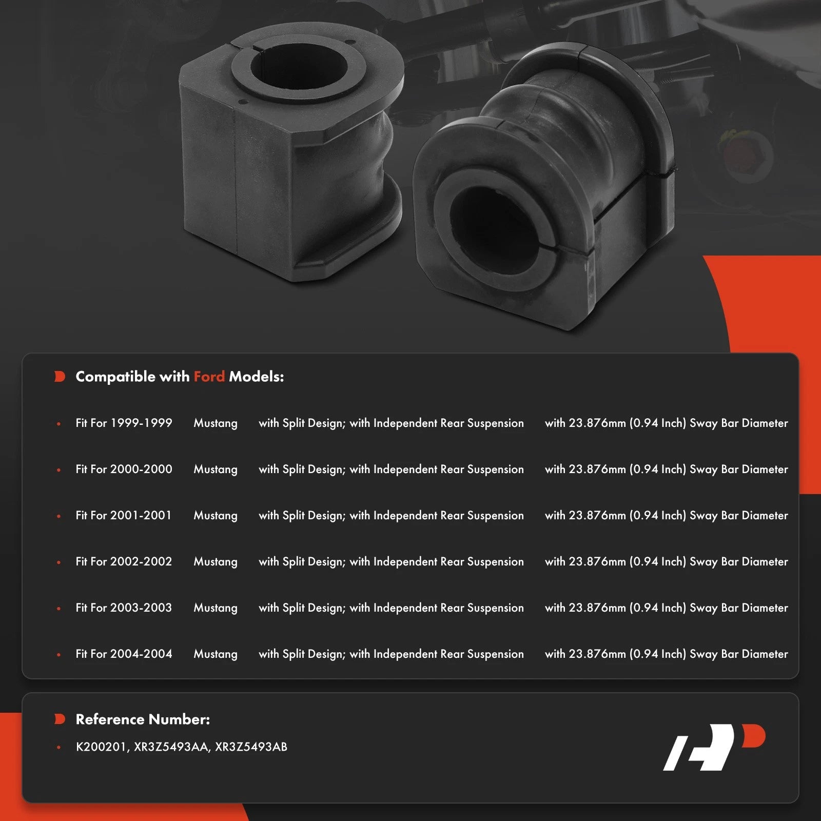 Rear Stabilizer Bar Bushing Kit for Ford Mustang (1999–2004)