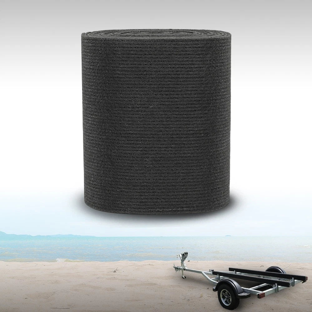 Ribbed Bunk Carpet for Marine Boat Trailer (9" x 25') - Black
