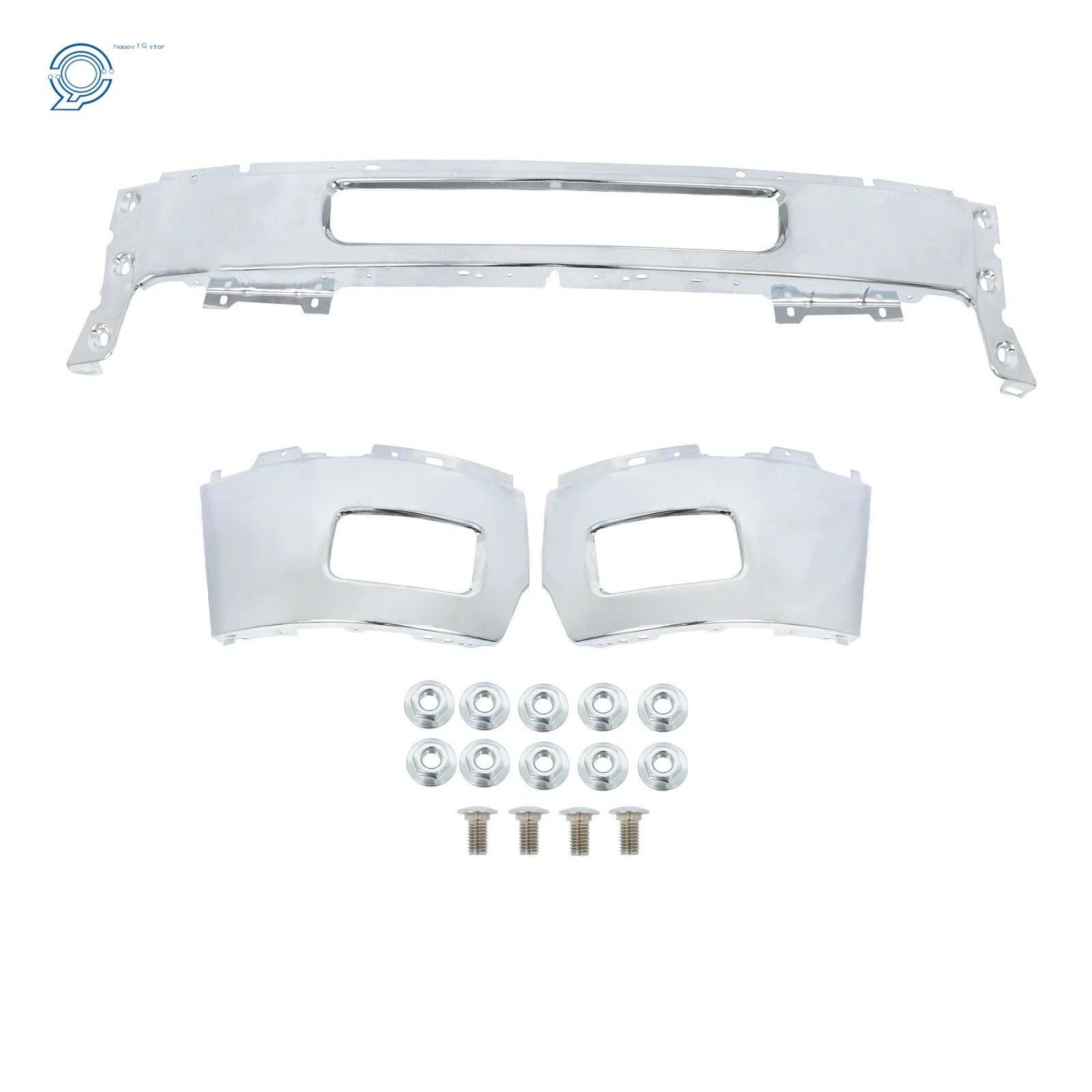 Chrome Split Front Bumper Face Bar for Chevy Silverado 2500 3500 (2011–2014)