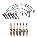 Denso 7mm Wire Set & 6 Double Platinum Spark Plugs Kit for Dodge Mitsubishi V6 (–)