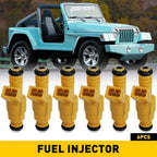 Set of 6 Fuel Injectors for Jeep 4.0L (1987–1998) 0280155710 0280155700 EV1 4 Hole