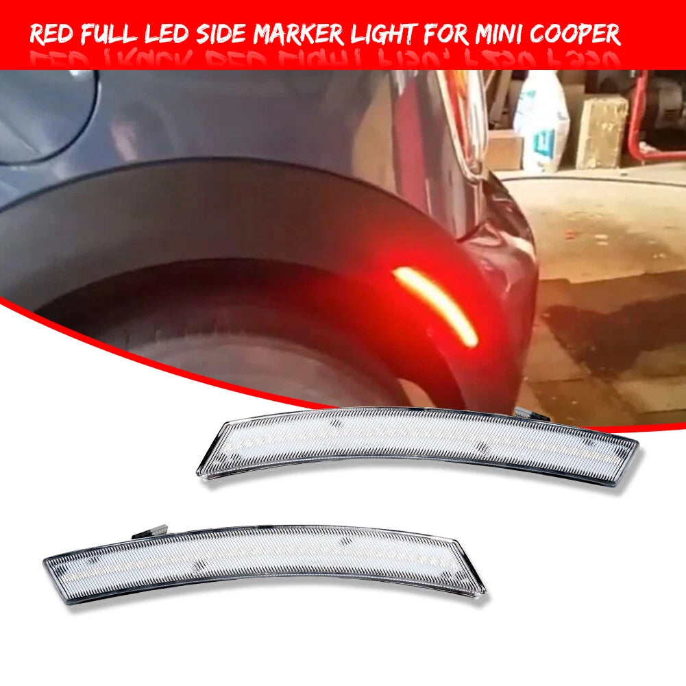 2X Clear LED Rear Side Marker Lights for Mini Cooper R50 R52 R53 (2002–2008)