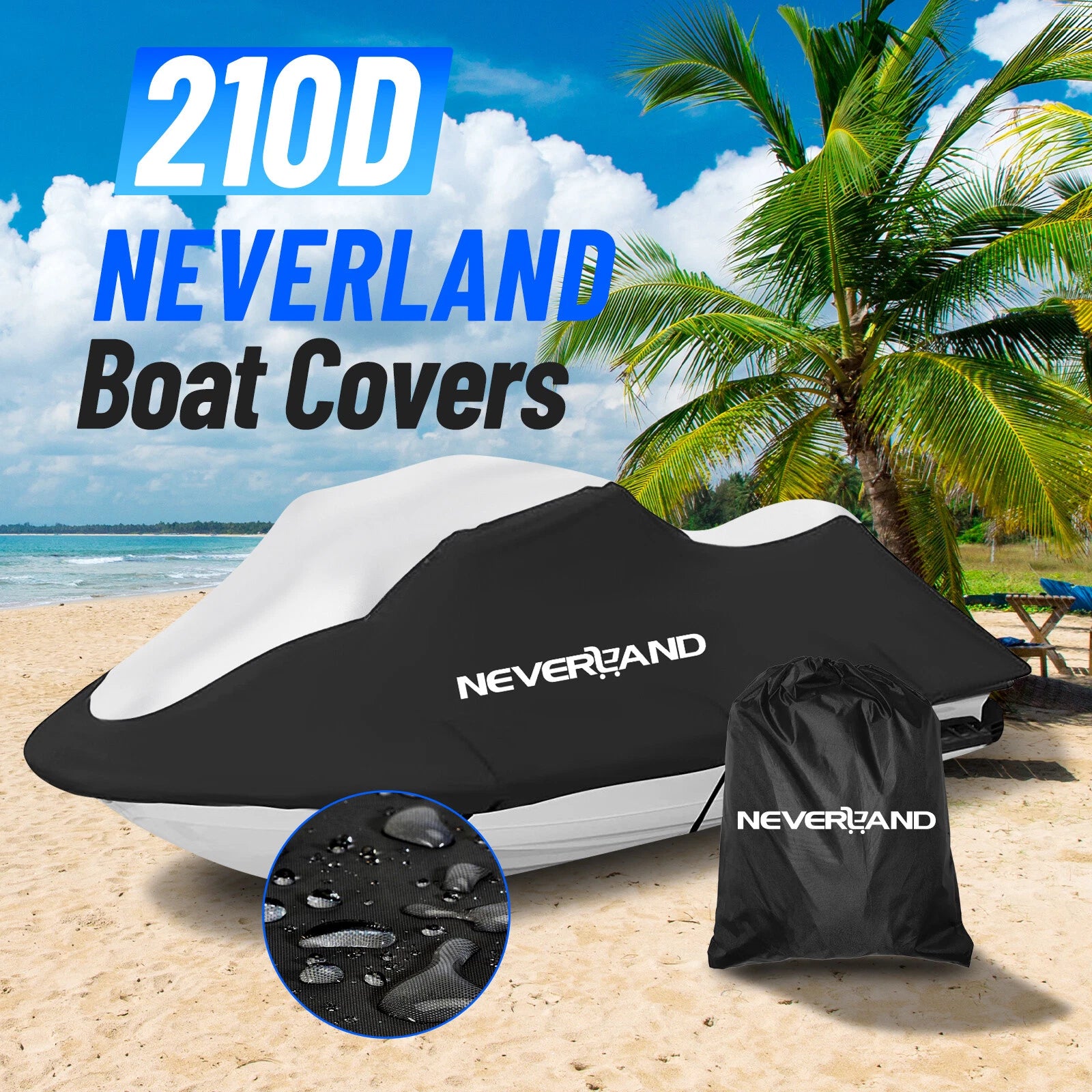 Jet Ski Cover Waterproof UV Dust Protection for Seadoo Kawasaki Yamaha 115-120"