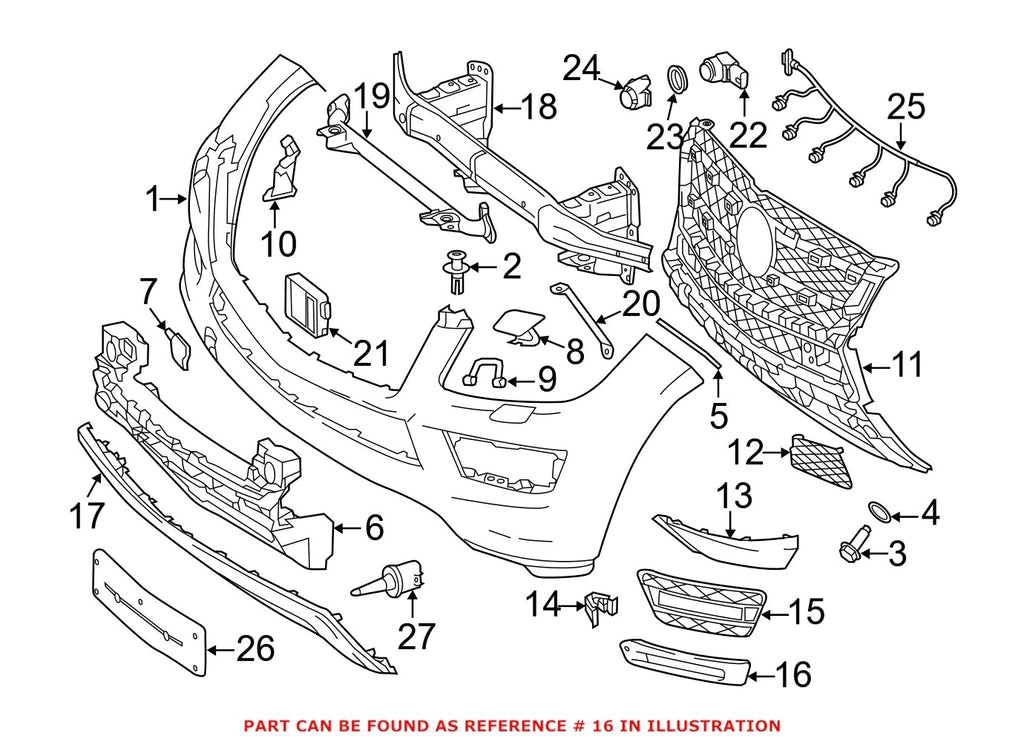 Fog Light Trim 1668845422 for Mercedes-Benz (2010–2015)
