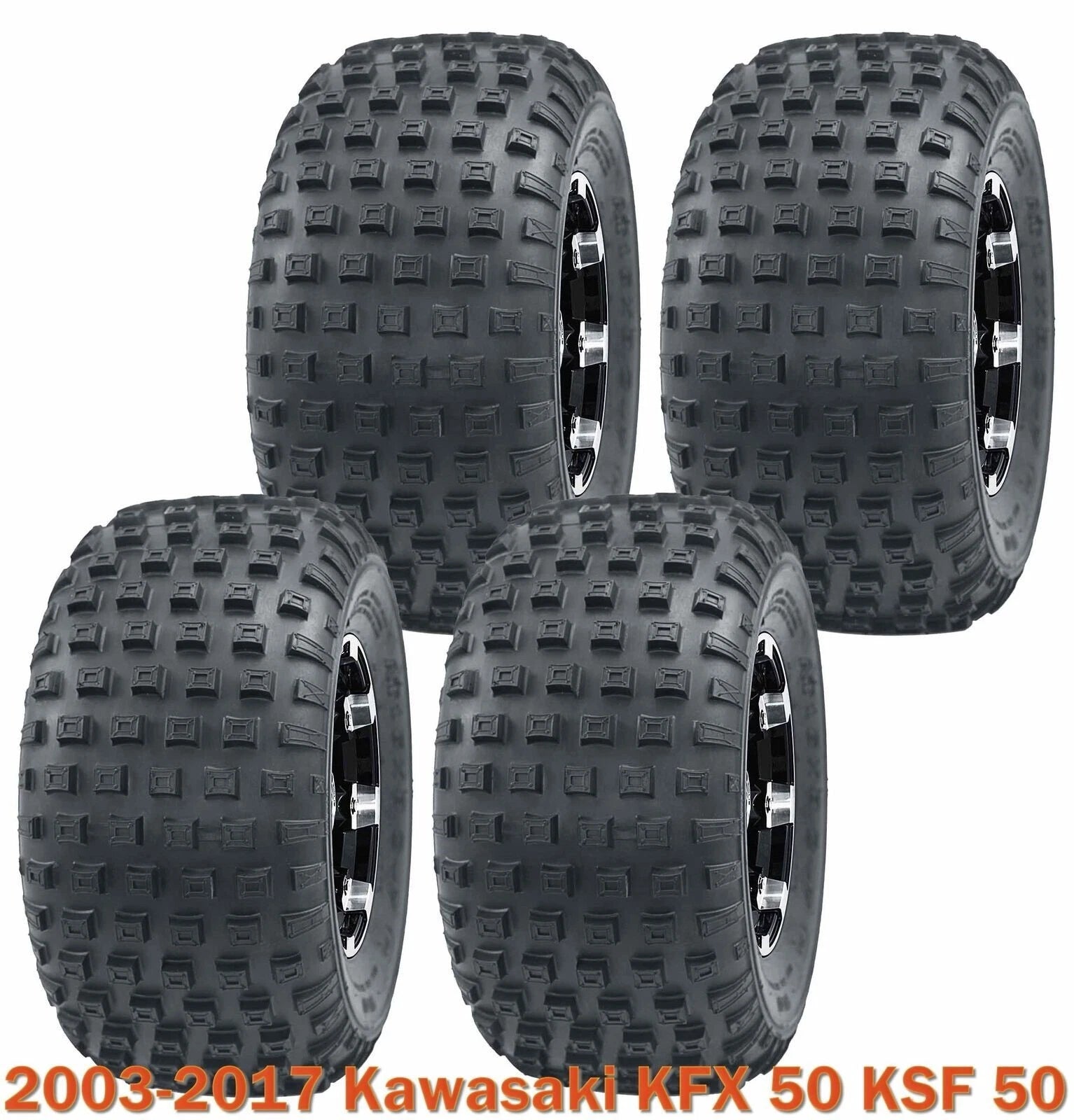 Set of 4 Sport ATV Tires 16x8-7 for Kawasaki KFX 50 KSF 50 (2003–2017)
