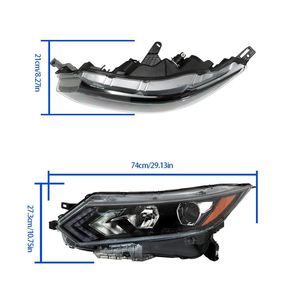 Headlight Driver Side for Nissan Rogue Sport (2020-2022) Clear Halogen