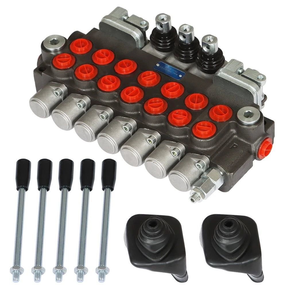 Hydraulic Backhoe Directional Control Valve w/ 2 Joysticks, 6 Spool, 11 GPM