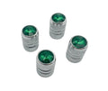 Tire Valve Stem Caps Chrome Green Set for Hot Rod Car Truck ATV (—)