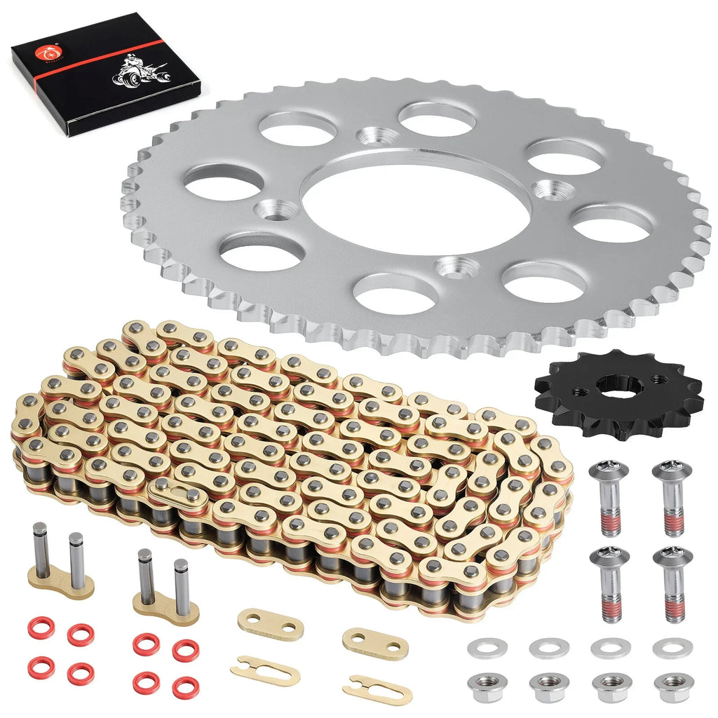 Drive Sprocket & Chain w Bolts X-Ring 118 Links for Honda XR100R CRF100F (2003–2003)