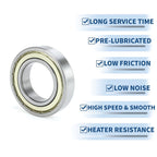 6210ZZ Deep Groove Ball Bearing for Scooter Skateboard Wheel (50x90x20mm)