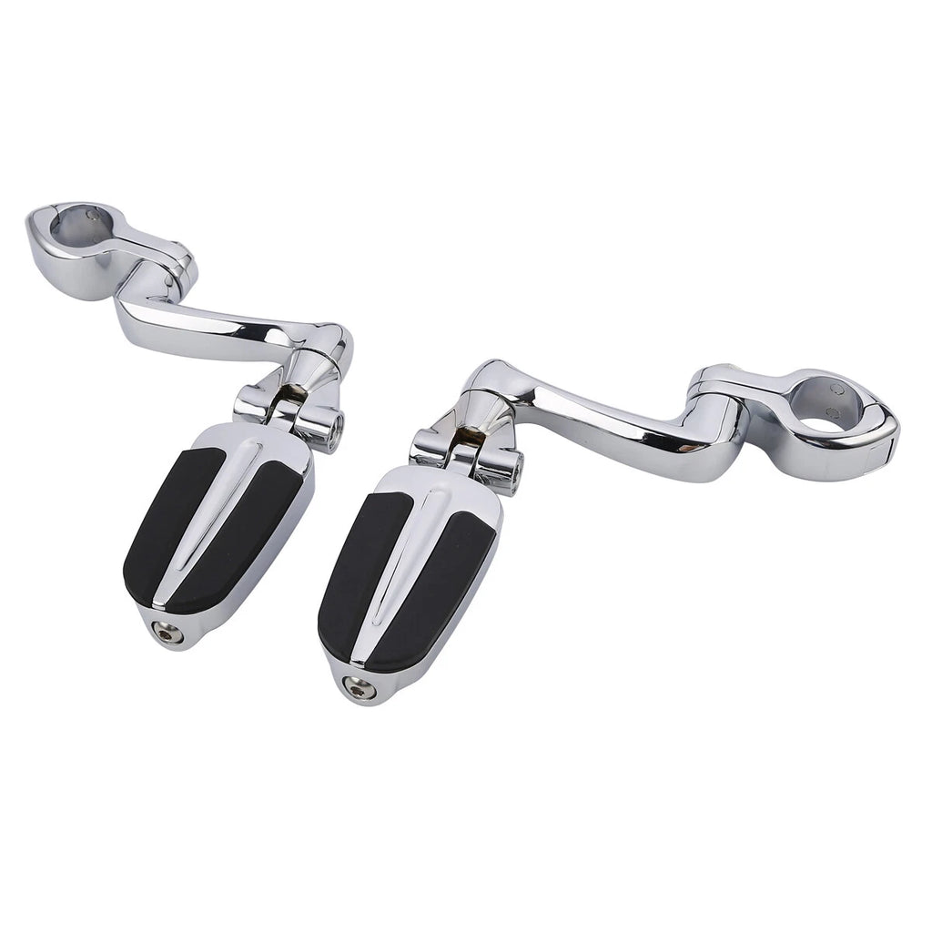 Chrome Highway Bar Footpegs for Harley Softail Sportster (Fits 1 1/4")