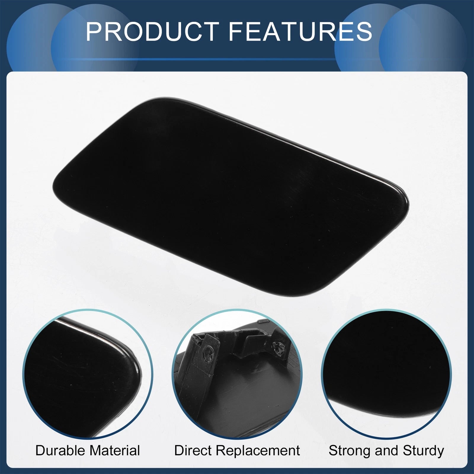 Front Left Washer Nozzle Cover Cap for Audi Q7 (2017–2019) 1 Pcs Black