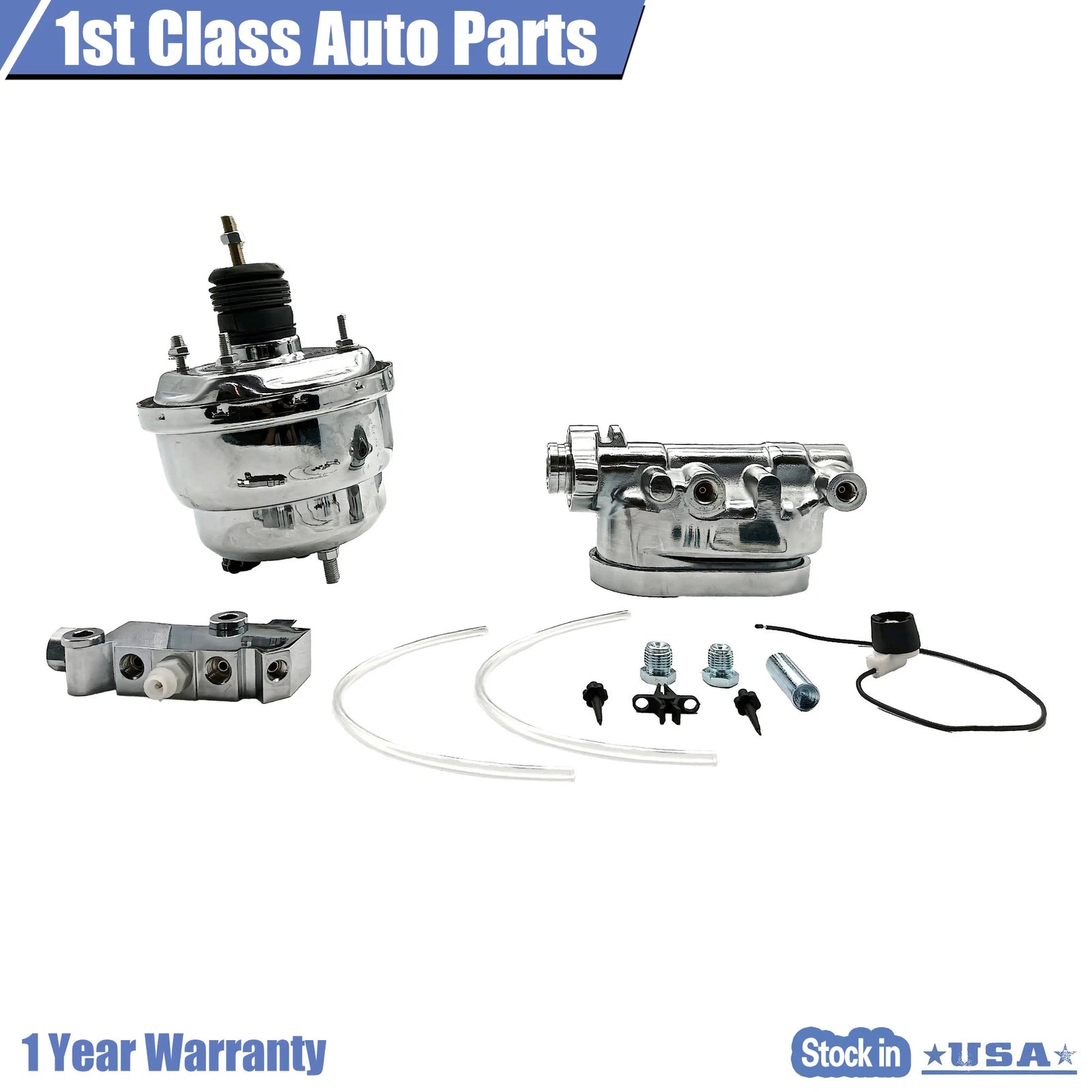 Set of 4 Wheel Disc Dual Power Booster & Master Cylinder for Make Model