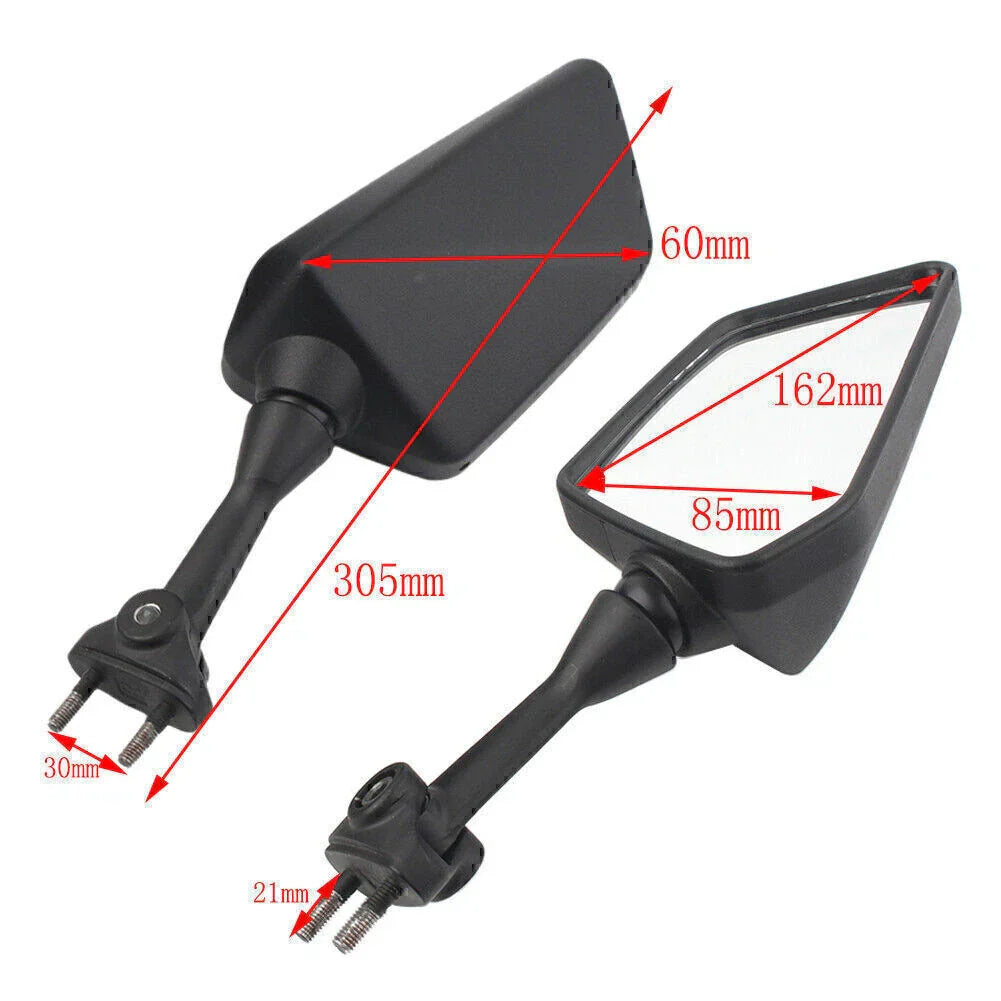 Black Rearview Side Mirrors for KAWASAKI NINJA 250R EX250 (2008-2013)