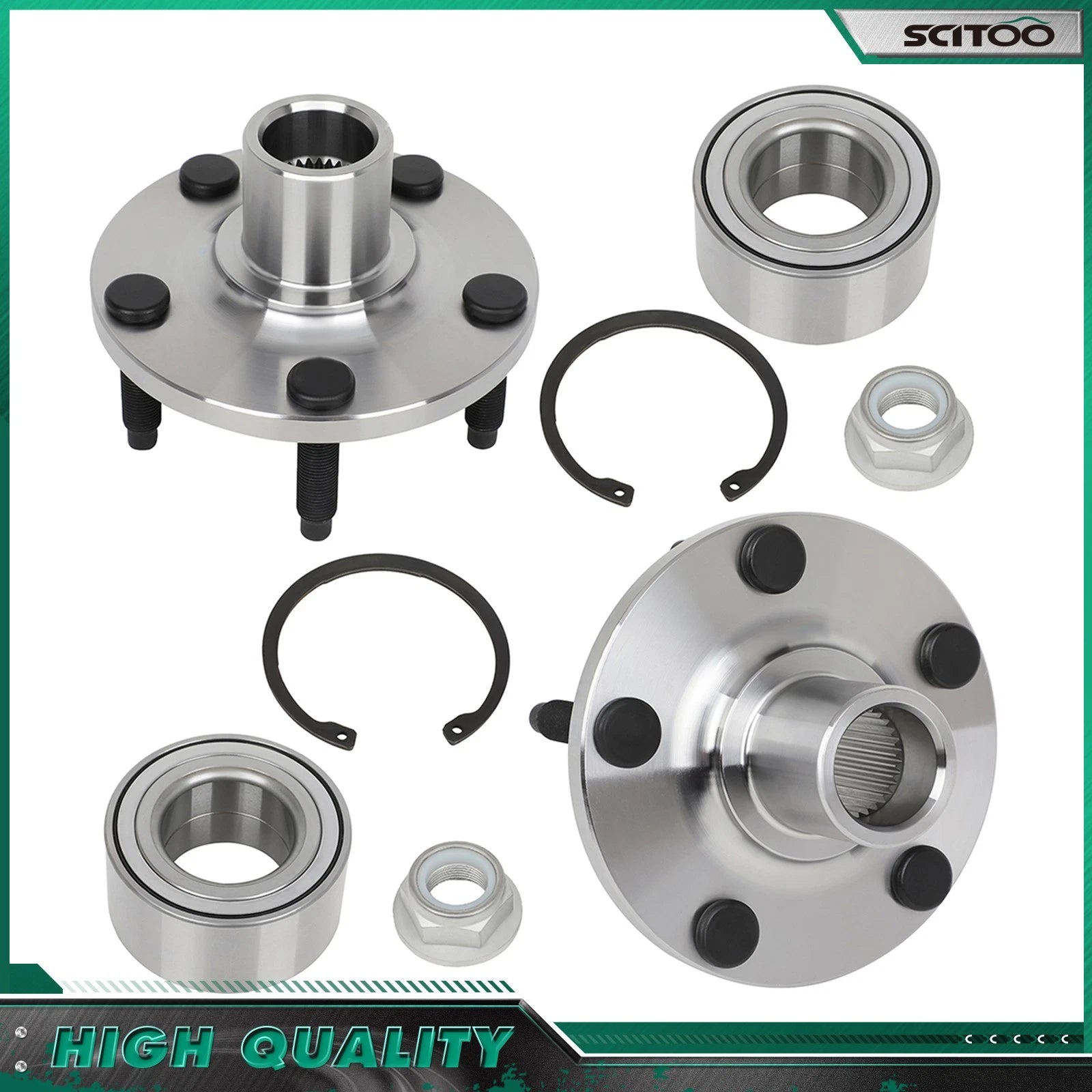 2Pcs Front Wheel Hub & Bearing Kit for Ford Edge Lincoln MKX (2007–2010)