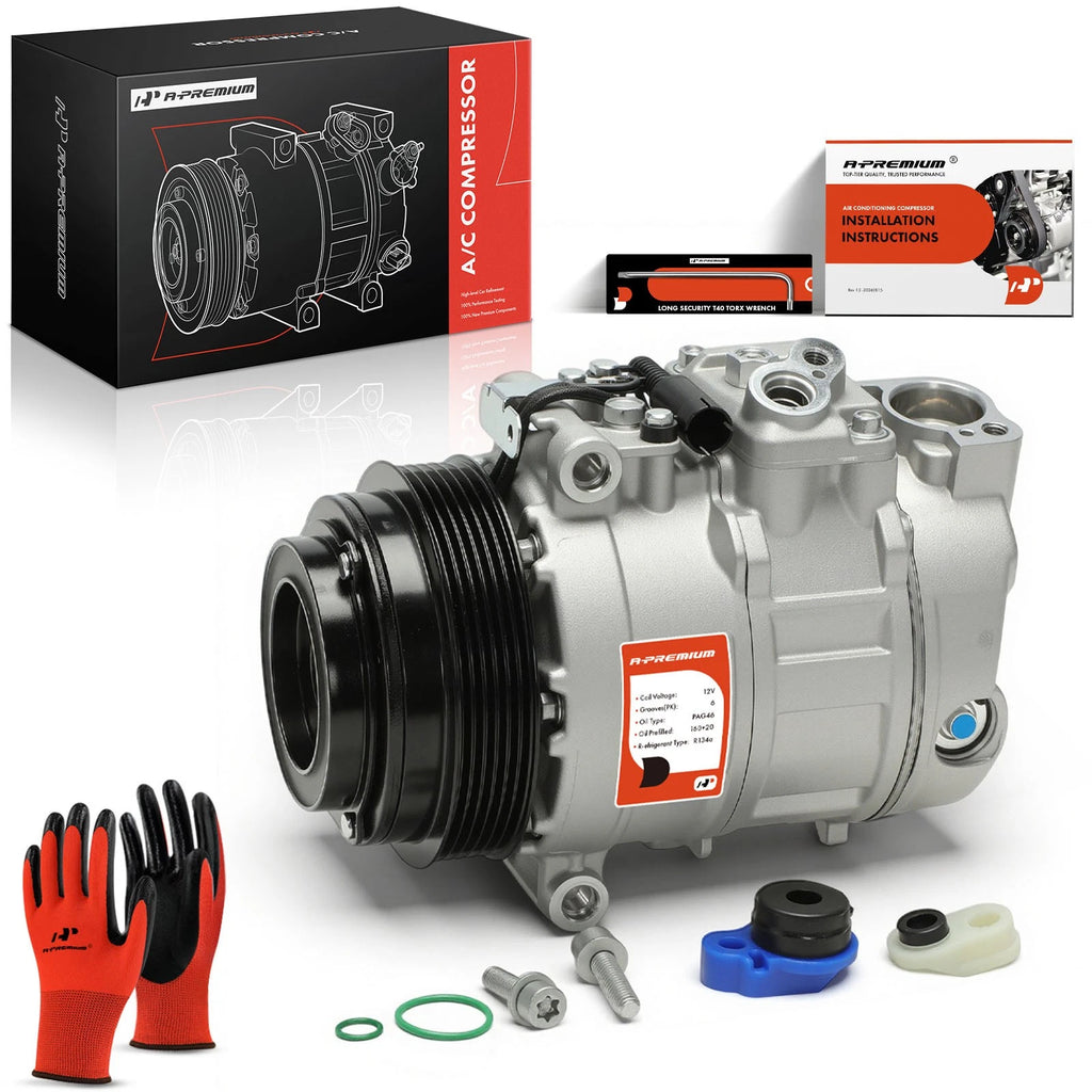 A/C Compressor with Clutch for Mercedes-Benz C230 C280 C43 AMG E320 (2000–2007)
