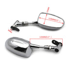 Chrome Mini Mirrors for Honda CBR600RR, Kawasaki Ninja 636 ZX6R, Yamaha YZF R6 R1