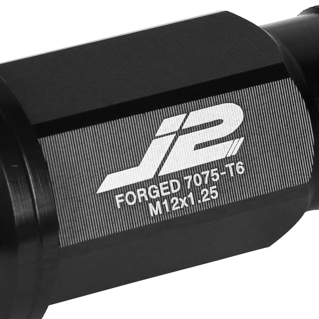 20Pcs Open-End Lug Nut Set M12x1.25 for J2 (7075 Aluminum, Black)