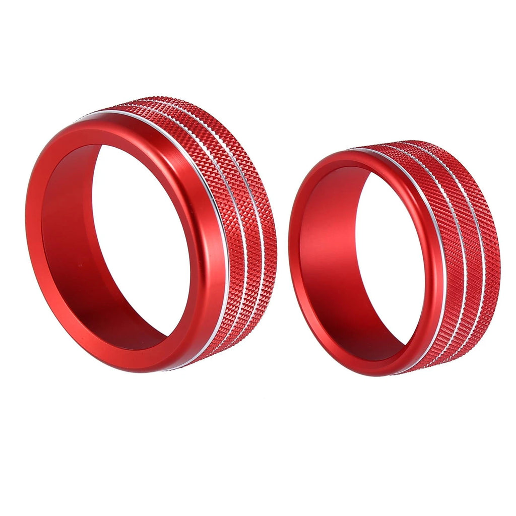 Set of 2 Headlight Switch Knob Trim Covers for Dodge Ram (2018–2020) Red