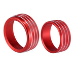 Set of 2 Headlight Switch Knob Trim Covers for Dodge Ram (2018–2020) Red