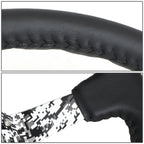 NRG 35cm 3" Deep Dish Black Leather Steering Wheel for Universal