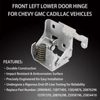 Front Left Lower Door Hinge for Chevy Silverado GMC Sierra (2007-2014)