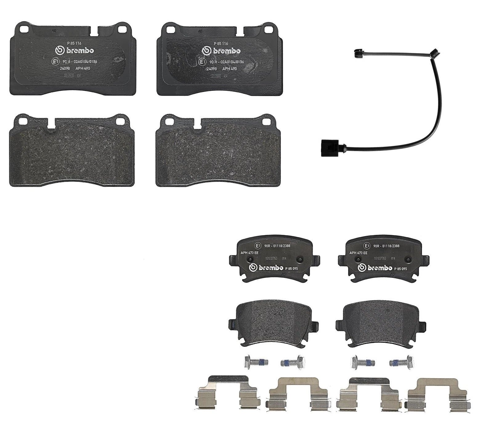 Set of 4 Brembo Low-Met Brake Pads for Audi TT RS Quattro (2012–2013)