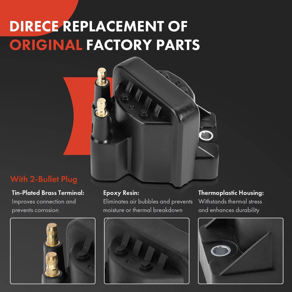 Ignition Coil, Iridium Spark Plug & Ignition Wires for Chevy Buick (2009-2016)
