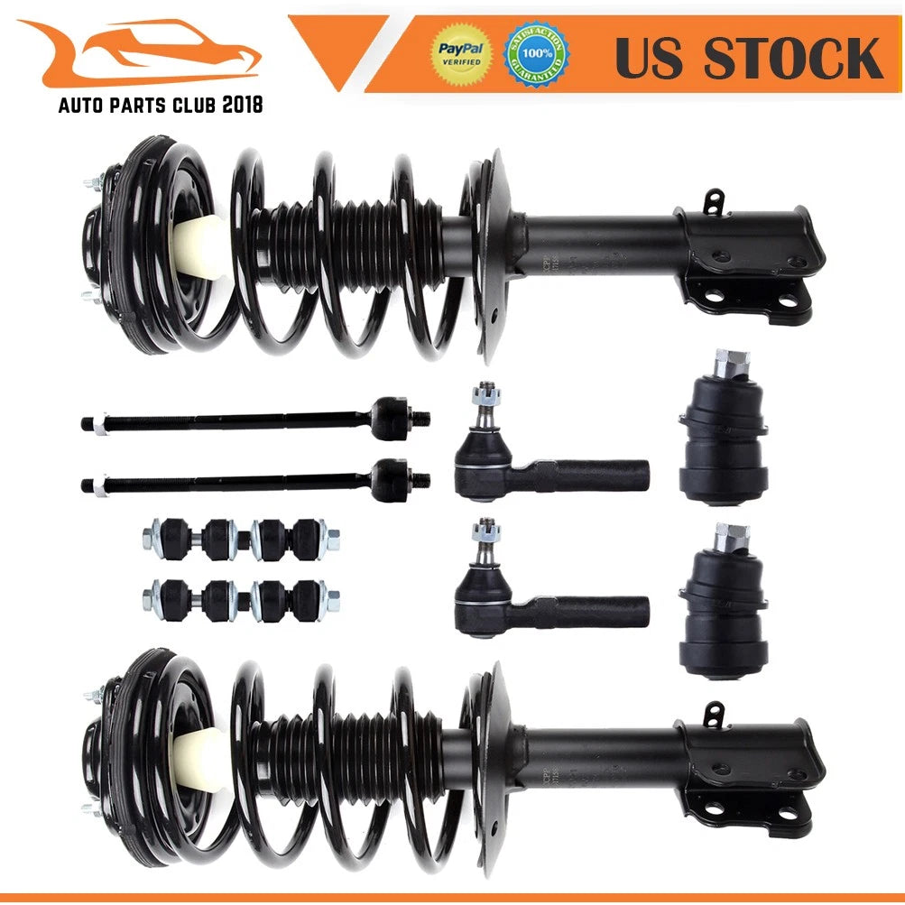 10Pcs Front Struts Assembly Tie Rod Ball Joint Sway Bar for Dodge Neon (2000–2005)