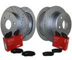 Front Rear Brake Kit with Drilled Rotors & TRW Pro Metallic Pads for Chevrolet GMC V8