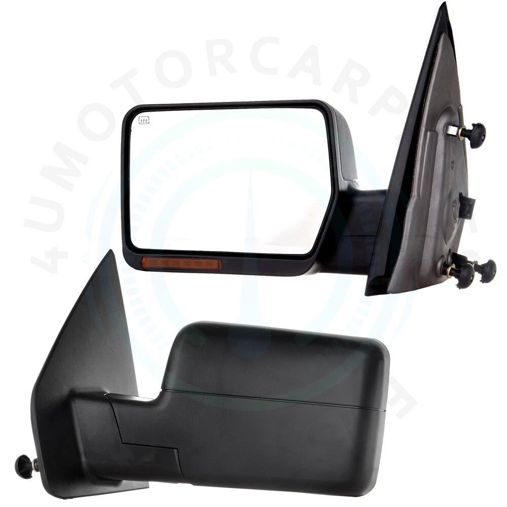 Set of 2 Power Heated Turn Signal Tow Mirrors for Ford F-150 (2004–2016)