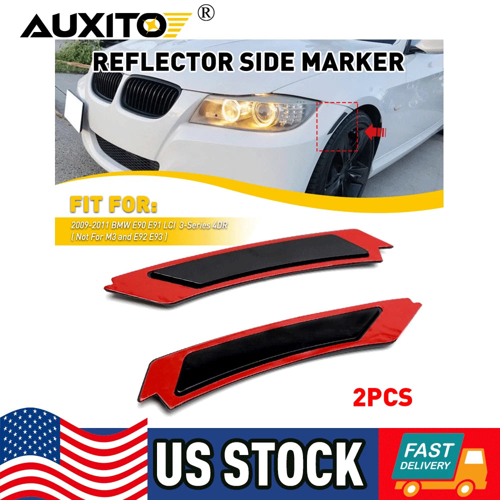 Set of 2 Smoke Side Marker Lamps for BMW E90 E91 LCI Sedan (2009–2011)